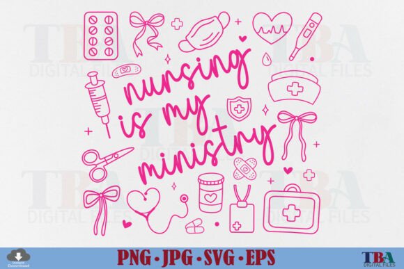 Download Trendy Nurse, Nursing is My Ministry Svg - Premium Resources