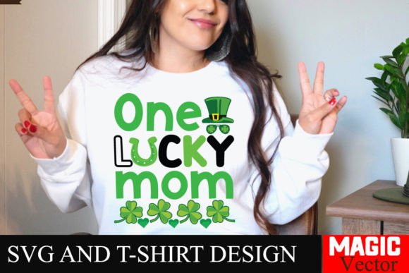 Download One Lucky Mom SVG Cut File,St.Patrick's - Mom svg Collection